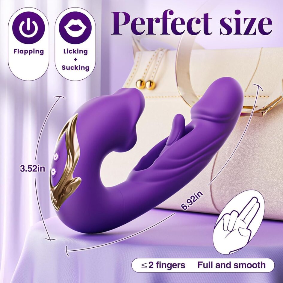 Purple Tongue Licking Vibrator with Flapping, Vibration & Sucking Modes