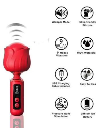 Red Rose Wand Vibrator 1