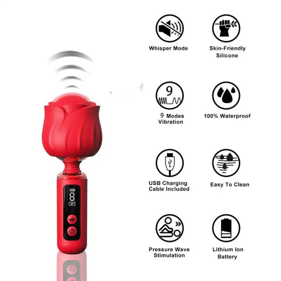 Red Rose Wand Vibrator 1