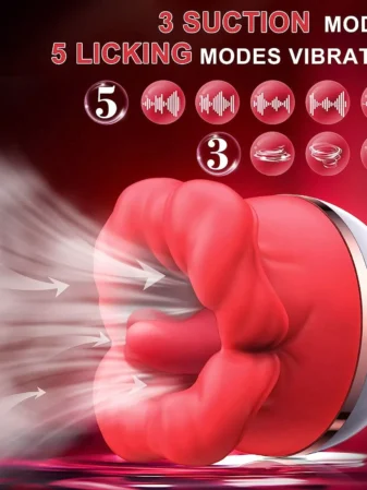 Red Tongue Licking & Suction Vibrator XB-E815