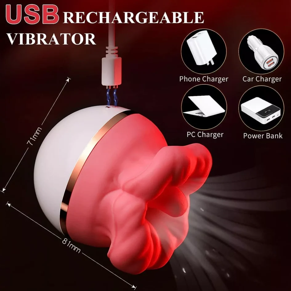 Red Tongue Licking & Suction Vibrator XB-E815