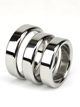 bound to please metal cock and ball ring set