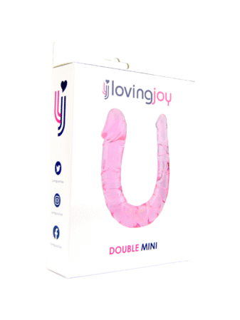 loving joy double mini dildo pink pkg 1