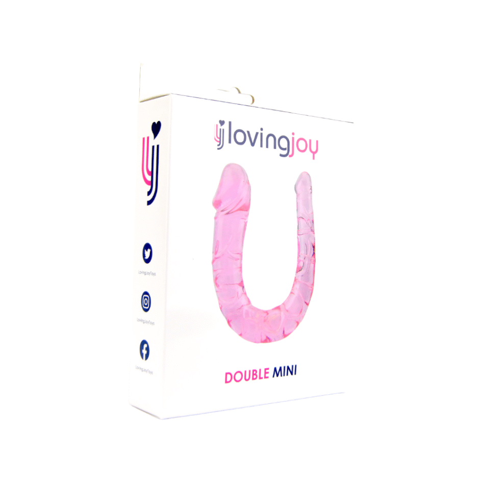 loving joy double mini dildo pink pkg 1