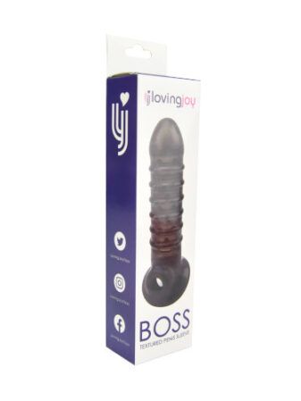 n10818 loving joy boss textured penis sleeve with ball loop 2 pkg 1