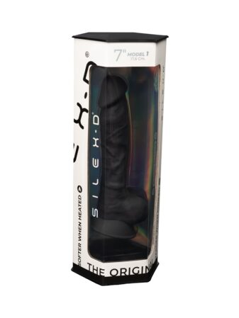 n11118 silexd 7inch realistic silicone dual density dildo wsuctioncup balls black 6