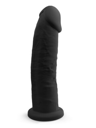n11121 9 inch realistic girthy silicone dual density dildo with suction cup black 3