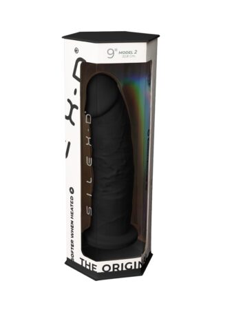 n11121 9 inch realistic girthy silicone dual density dildo with suction cup black 6