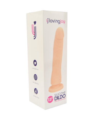 n11414 loving joy realistic silicone 7 5 inch strap on dildo pkg 1