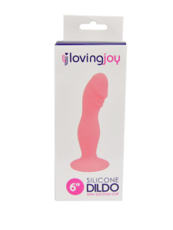 n11537 loving joy 6 inch silicone dildo with suction cup pink pkg