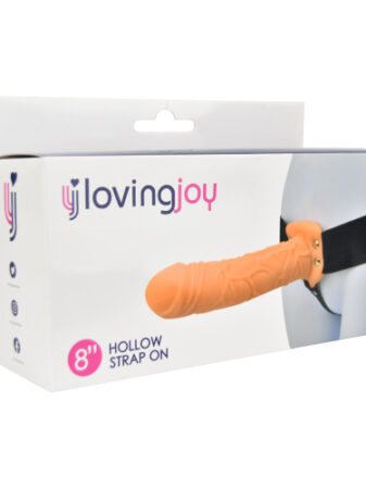 n11680 loving joy 7 inch hollow strap on vanilla pkg 2