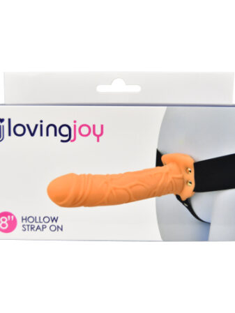 n11680 loving joy 7 inch hollow strap on vanilla pkg