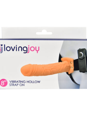 n11682 loving joy 7 inch vibrating hollow strap on vanilla 1