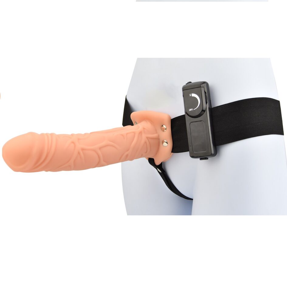 n11682 loving joy 8 inch vibrating hollow strap on vanilla 1