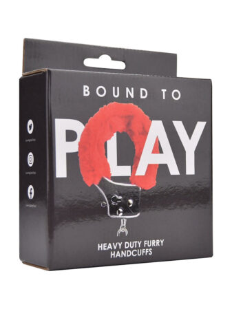 n11851 bound to play heavy duty furry handcuffs red pkg 1