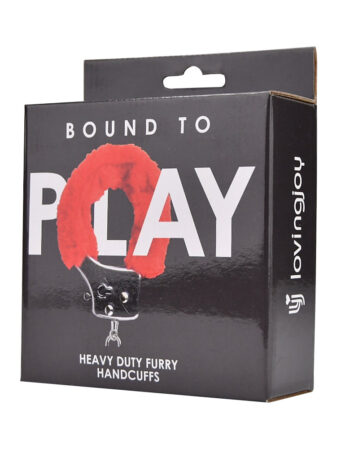 n11851 bound to play heavy duty furry handcuffs red pkg 2