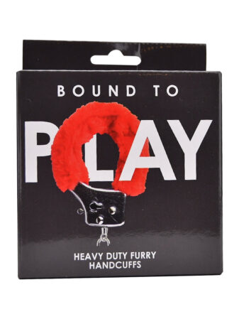 n11851 bound to play heavy duty furry handcuffs red pkg