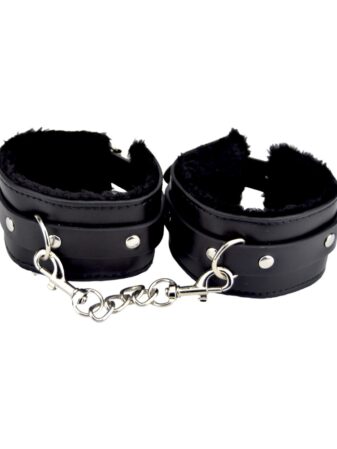 n11932 bound to please furry plush wrist cuffs black 2
