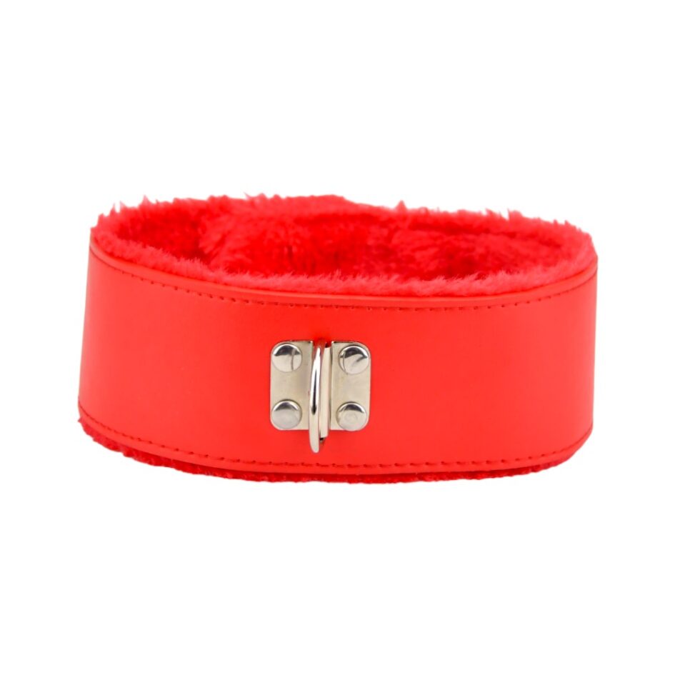 n11935 bound to please furry collar with leash red 1