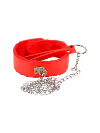 n11935 bound to please furry collar with leash red 4