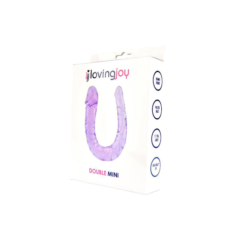 n11952 loving joy double mini dildo purple pkg 1