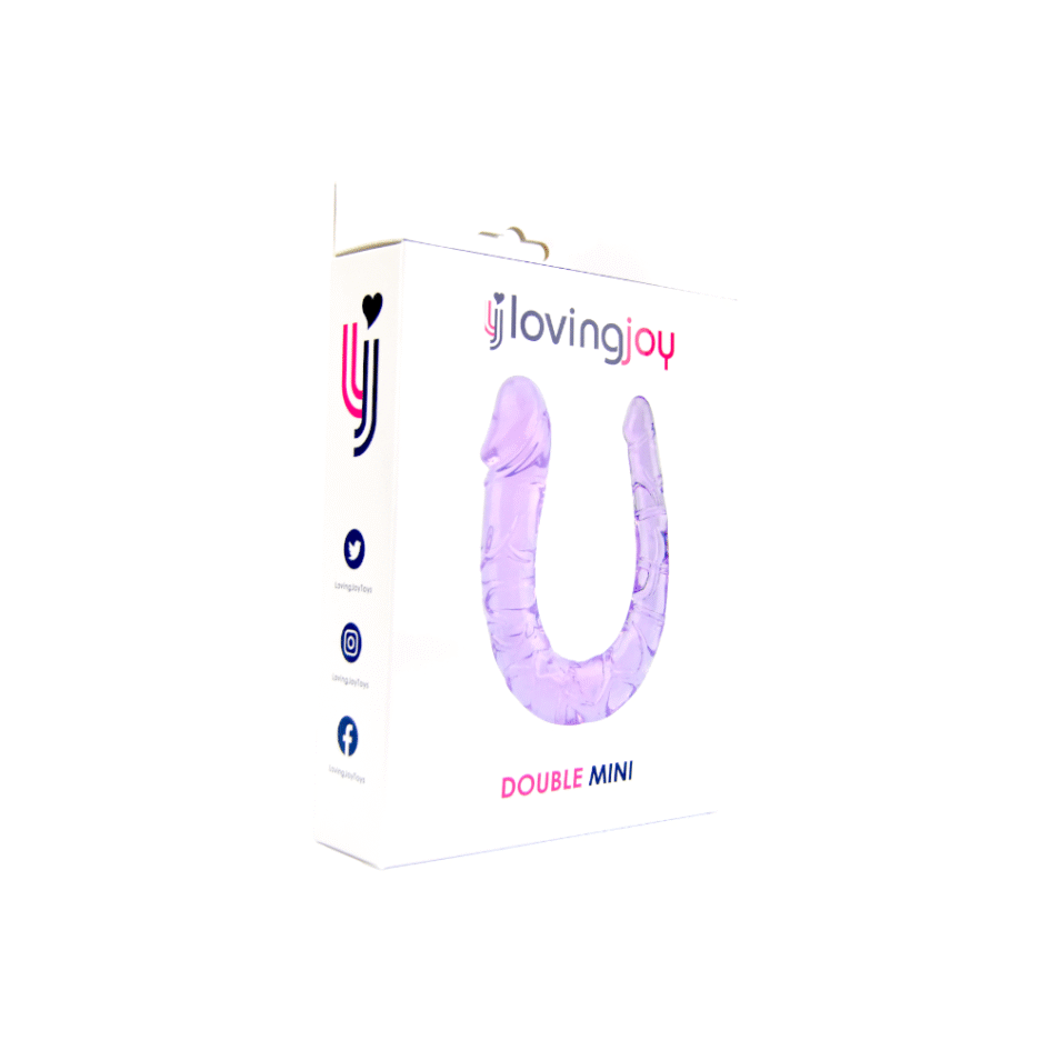 n11952 loving joy double mini dildo purple pkg 3