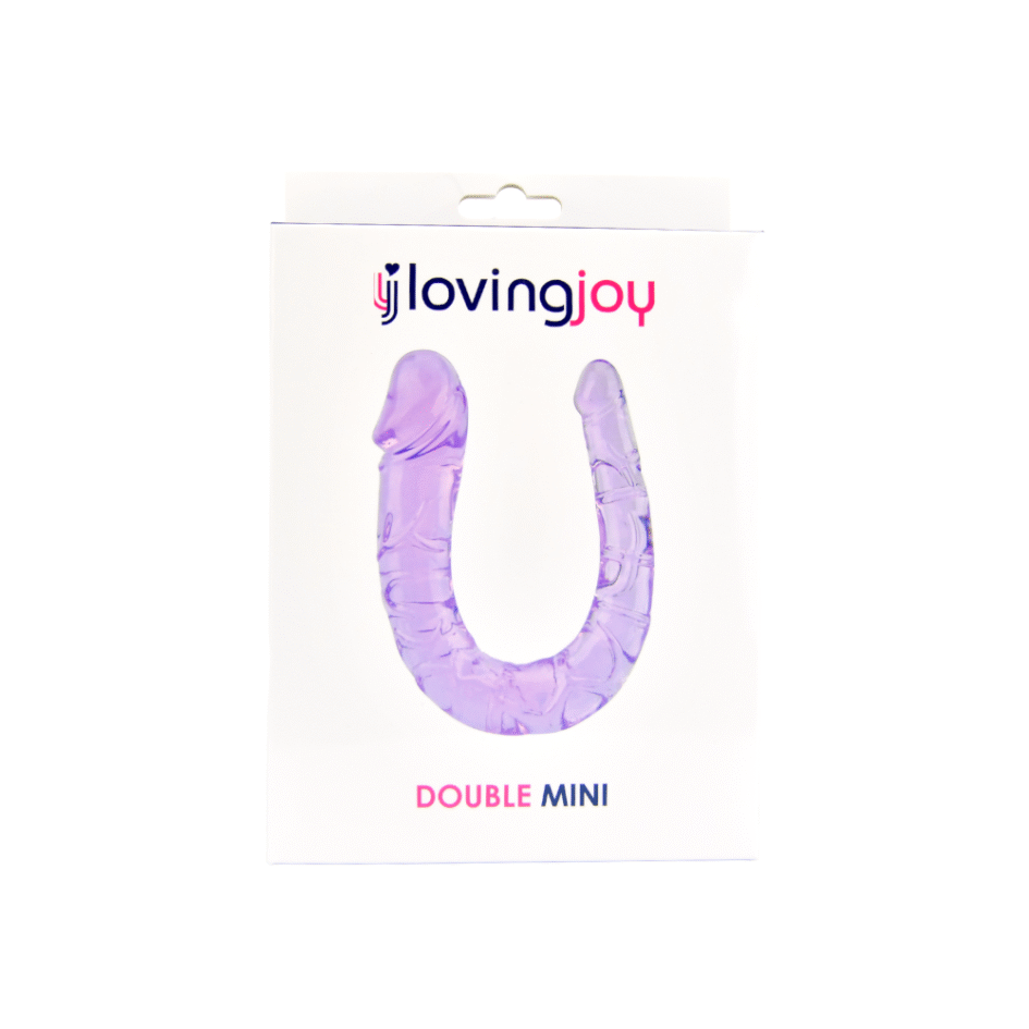 n11952 loving joy double mini dildo purple pkg