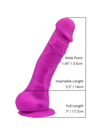 n12028 loving joy 7 inch realistic dildo with suction cup and balls purple size 1