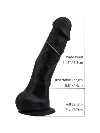 n12029 loving joy 7 inch realistic dildo with suction cup and balls black size 1