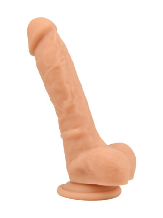 n12030 loving joy 8 inch realistic silicone dildo with suction cup and balls vanilla 2