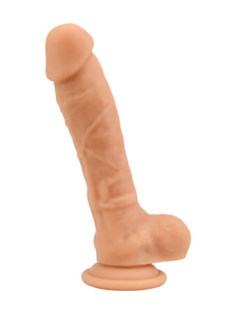 n12030 loving joy 8 inch realistic silicone dildo with suction cup and balls vanilla 3