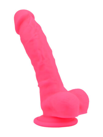 n12031 loving joy 8 inch realistic dildo with suction cup and balls pink 2