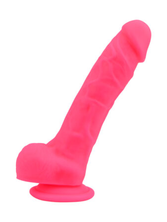 n12031 loving joy 8 inch realistic dildo with suction cup and balls pink