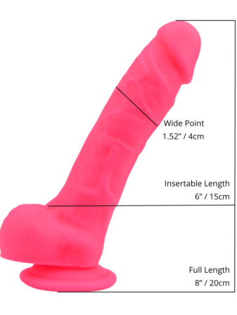 n12031 loving joy 8 inch realistic dildo with suction cup and balls pink sizes 1