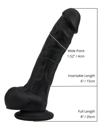 n12033 loving joy 8 inch realistic dildo with suction cup and balls black size 1