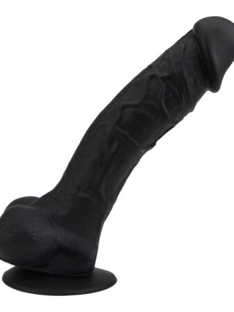 n12035 loving joy 9 inch realistic silicone dildo with suction cup and balls black