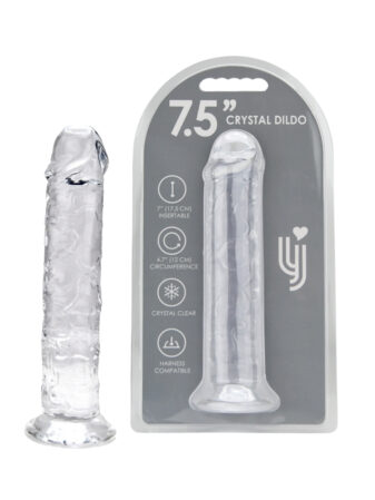 n12183 loving joy 7 5 inch suction cup dildo clear duo hr