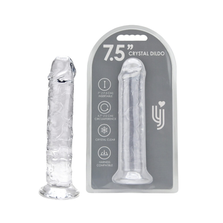 n12183 loving joy 7 5 inch suction cup dildo clear duo hr