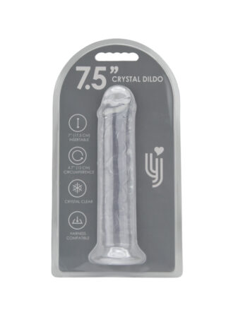 n12183 loving joy 7 5 inch suction cup dildo clear pkg hr