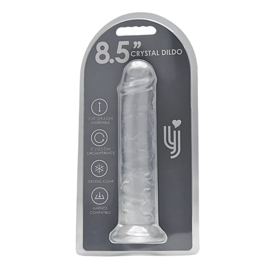 n12184 loving joy 8 5 inch suction cup dildo clear new pkg