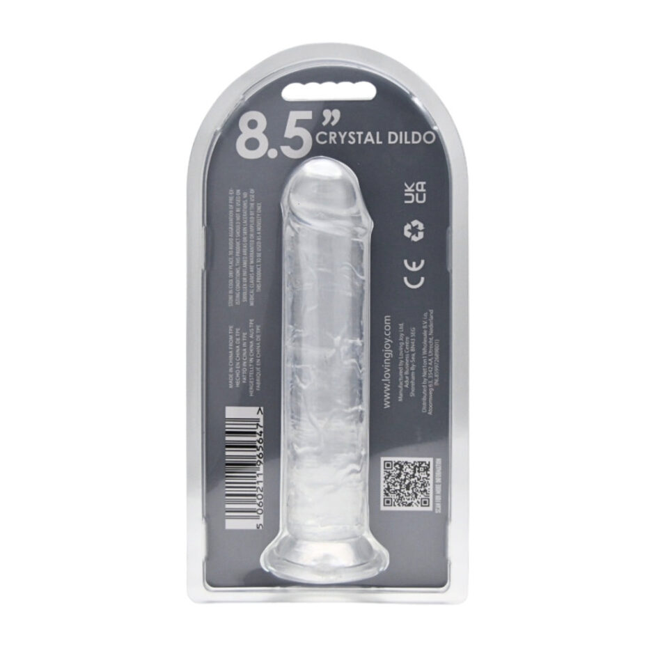 n12184 loving joy 8 5 inch suction cup dildo clear new pkg bk