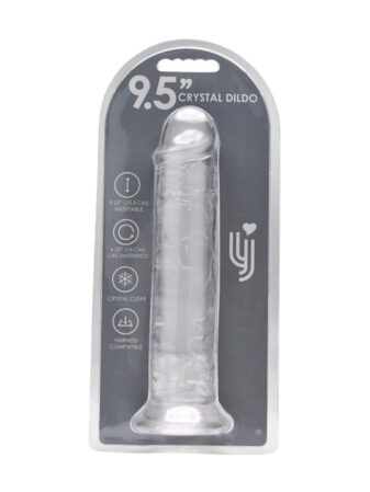 n12185 loving joy 9 5 inch suction cup dildo clear new pkg