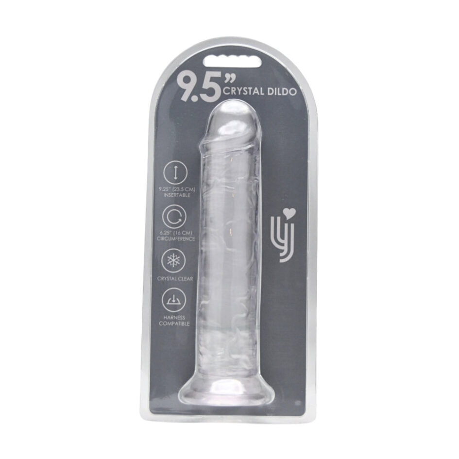 n12185 loving joy 9 5 inch suction cup dildo clear new pkg