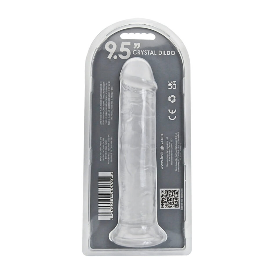 n12185 loving joy 9 5 inch suction cup dildo clear new pkg bk