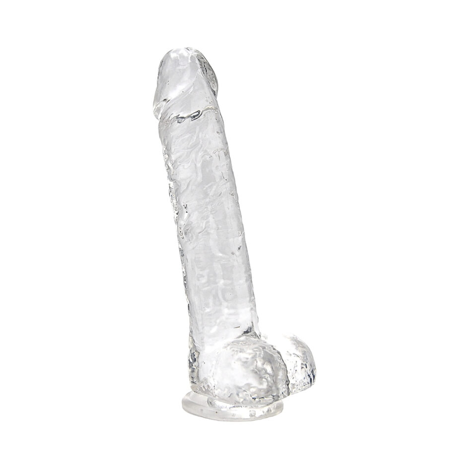 n12187 loving joy 8 inch dildo with balls clear