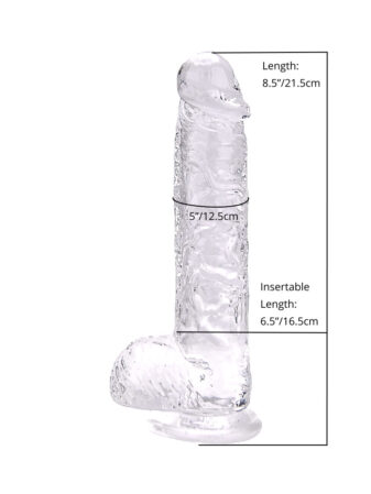 n12187 n12187 loving joy 8 inch dildo with balls clear measurements