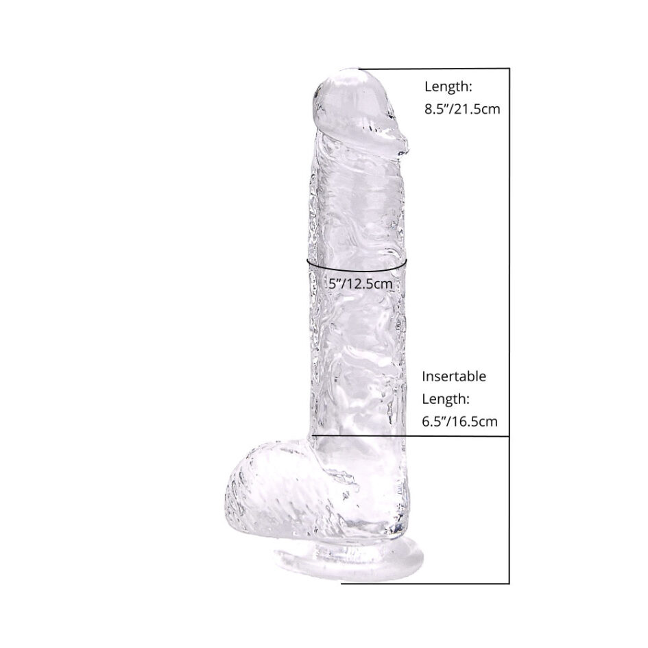 n12187 n12187 loving joy 8 inch dildo with balls clear measurements