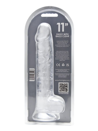 n12189 loving joy 11 inch dildo with balls clear new pkg bk