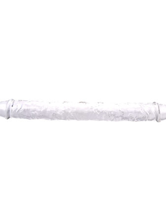 n12190 loving joy 15 inch double ended dildo clear