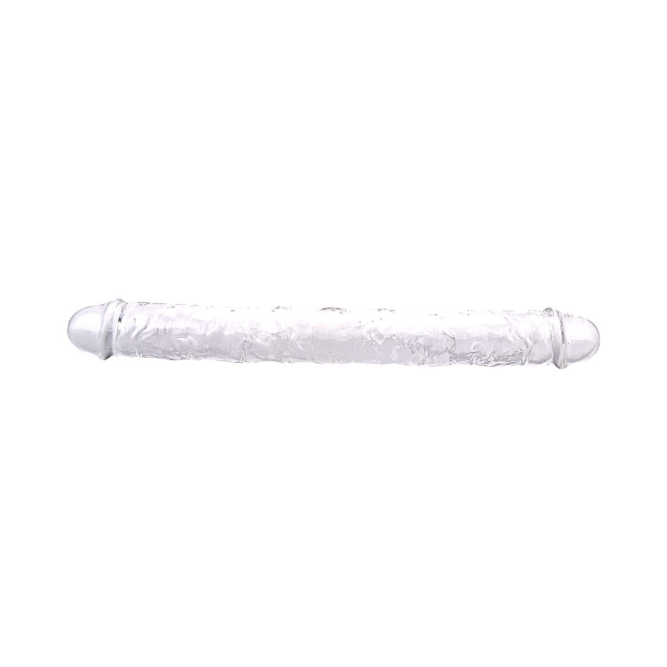 n12190 loving joy 15 inch double ended dildo clear